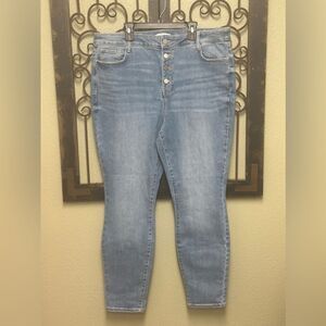 Nine West high rise skinny button jeans